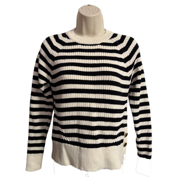 Scotch & Soda Black/Ivory Striped Sweater - Size S - Picture 3 of 10